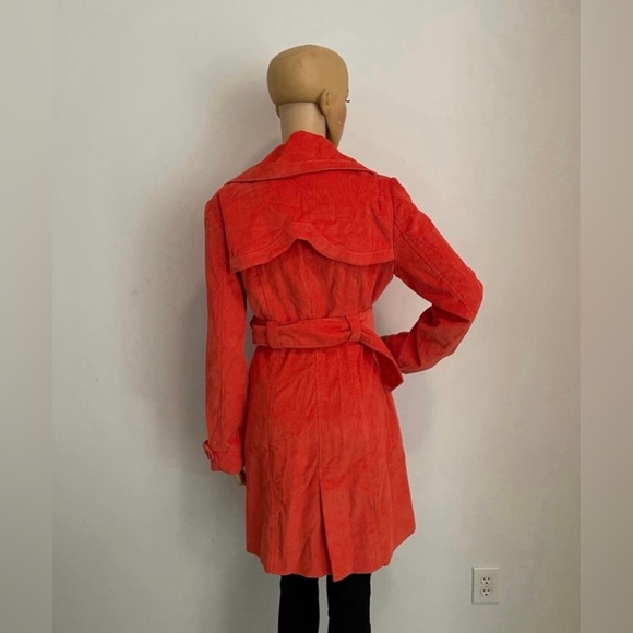 Orange Collared Bebe Midi Belted Petticoat Jacket - Picture 6 of 7